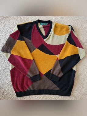 Vintage Tundra Multicolor Knit Pullover Cosby Sweater